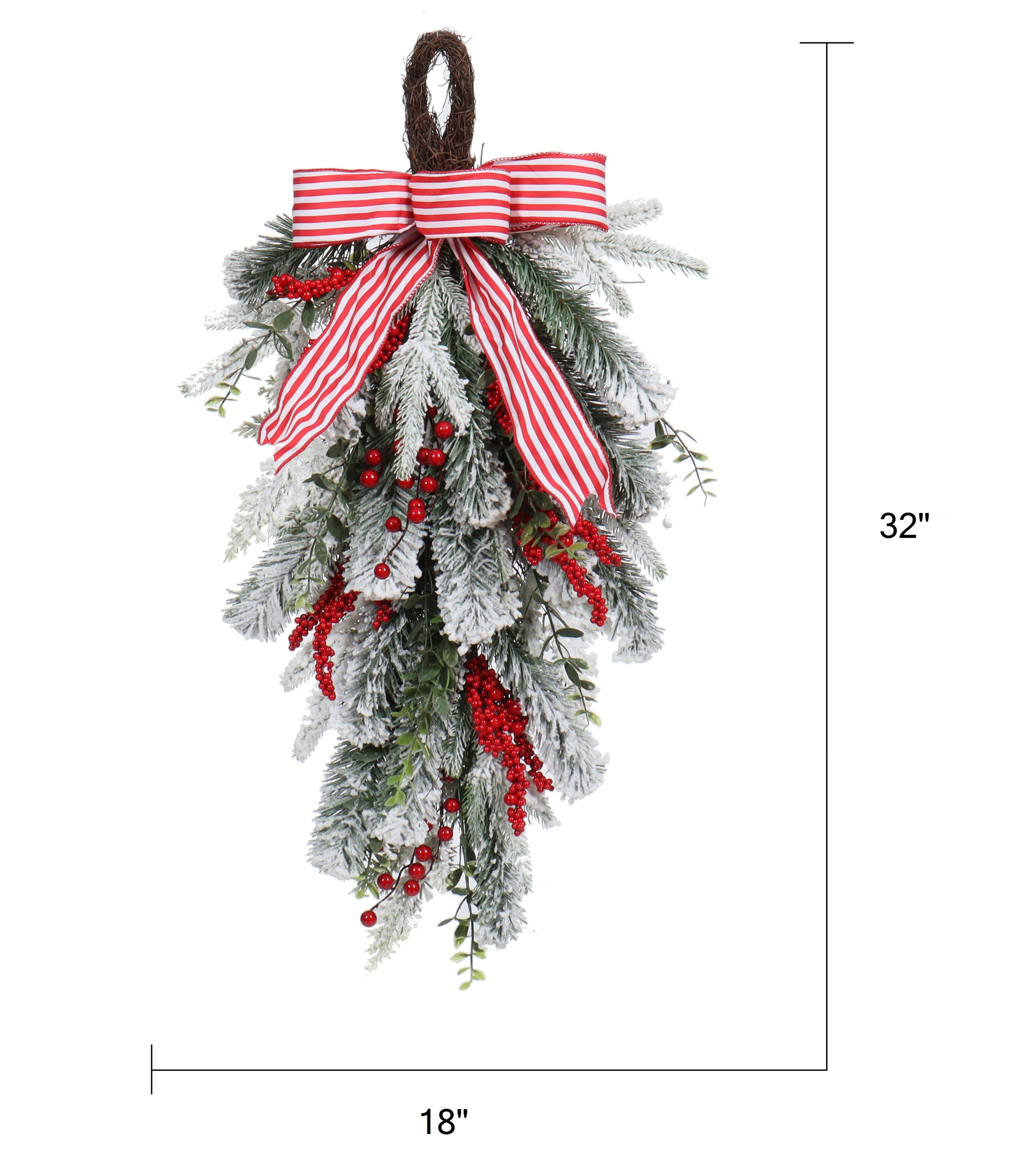 Holiday Time Snow Covered Flocked Cedar Christmas Swag With Red Bow, 32" - Walmart.com